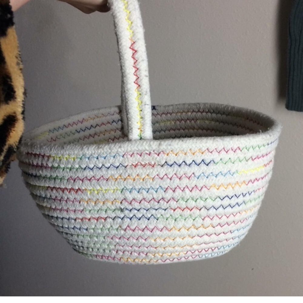 Handmade rainbow small basket